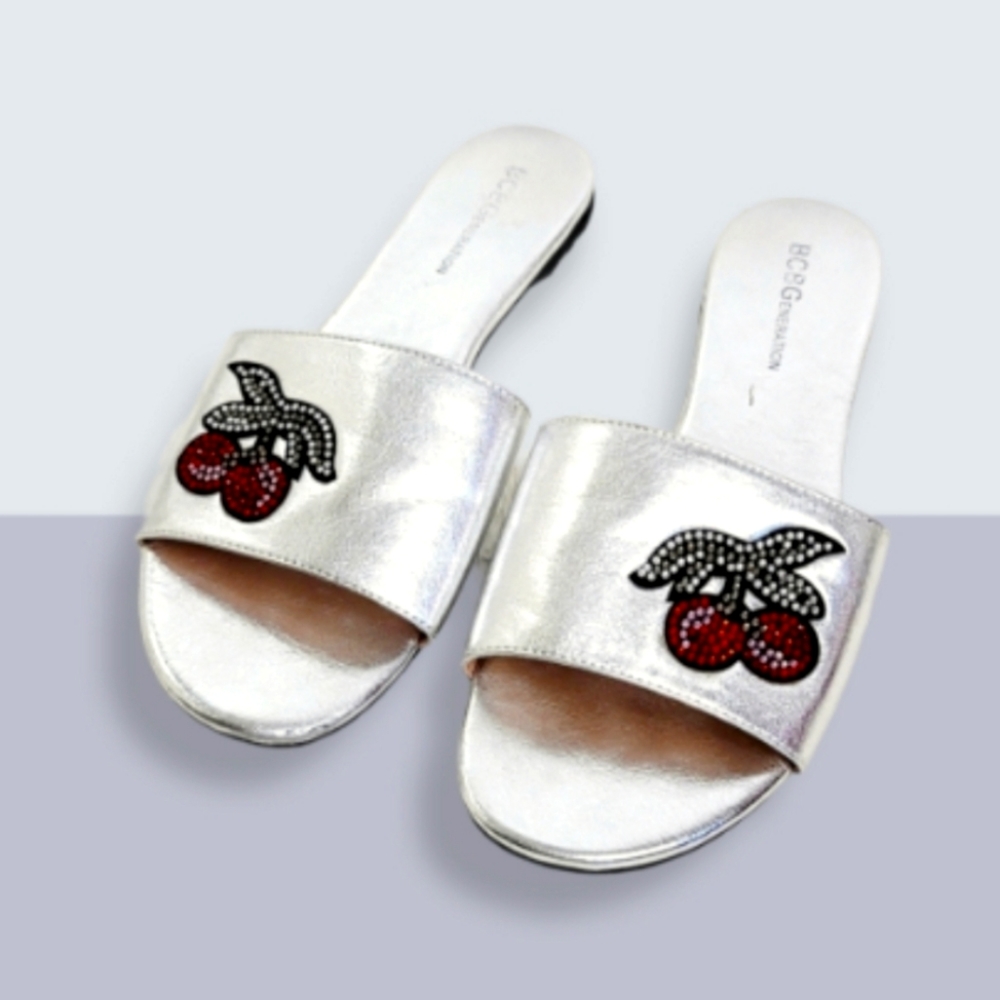 BCBGeneration Cherry Rhinestones Sandals Slides